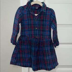 VINTAGE 90s GAP Multicolor Plaid Button-Up Dress
